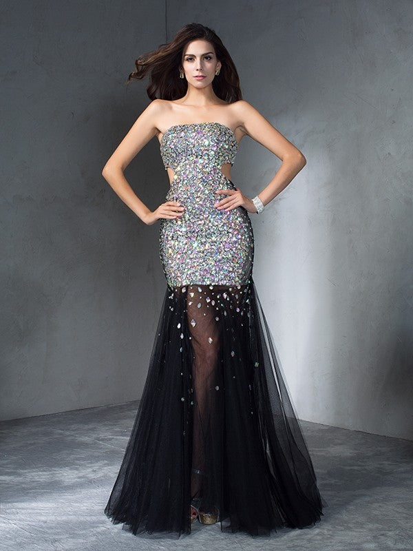 Sheath Strapless Satin Sleeveless Dress - Chloe Dress