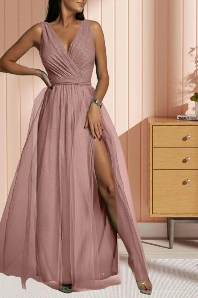 V-Neck Sleeveless Prom Dress - Chloe Dress