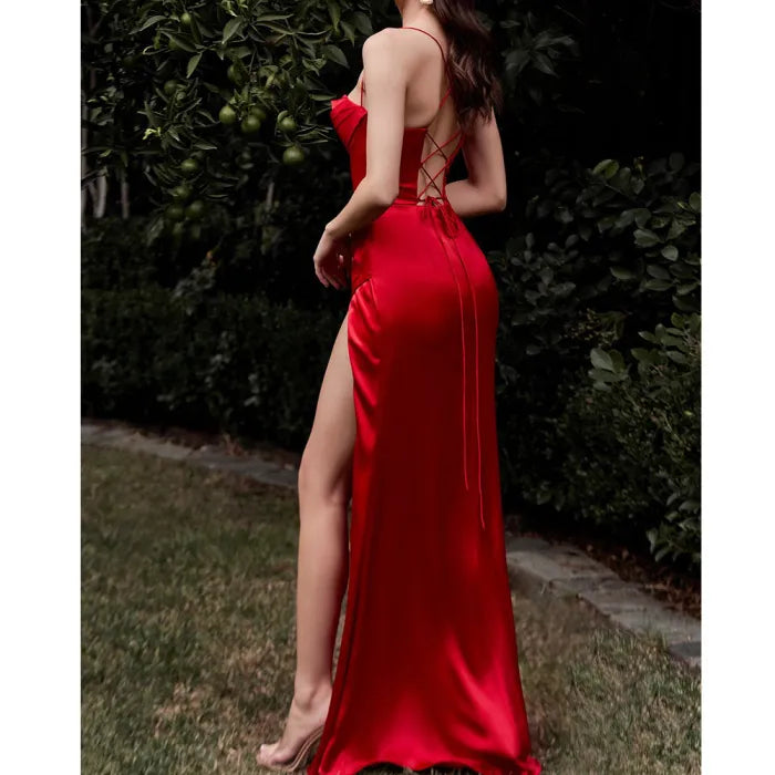 Off-Shoulder High Slit Prom Dress - Chloe Dress