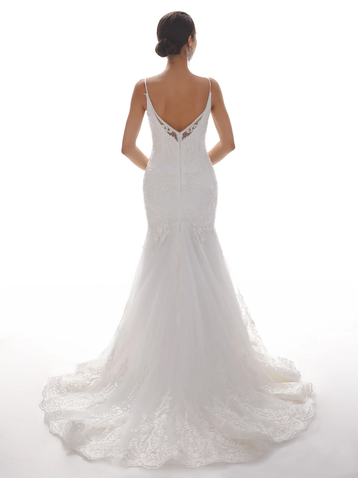 Ivory Mermaid Lace Wedding Dress - Chloe Dress