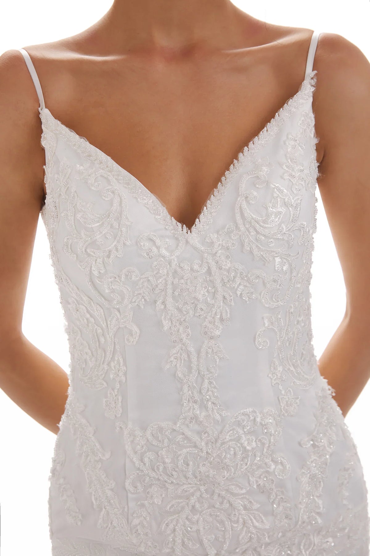 Ivory Mermaid Lace Wedding Dress - Chloe Dress