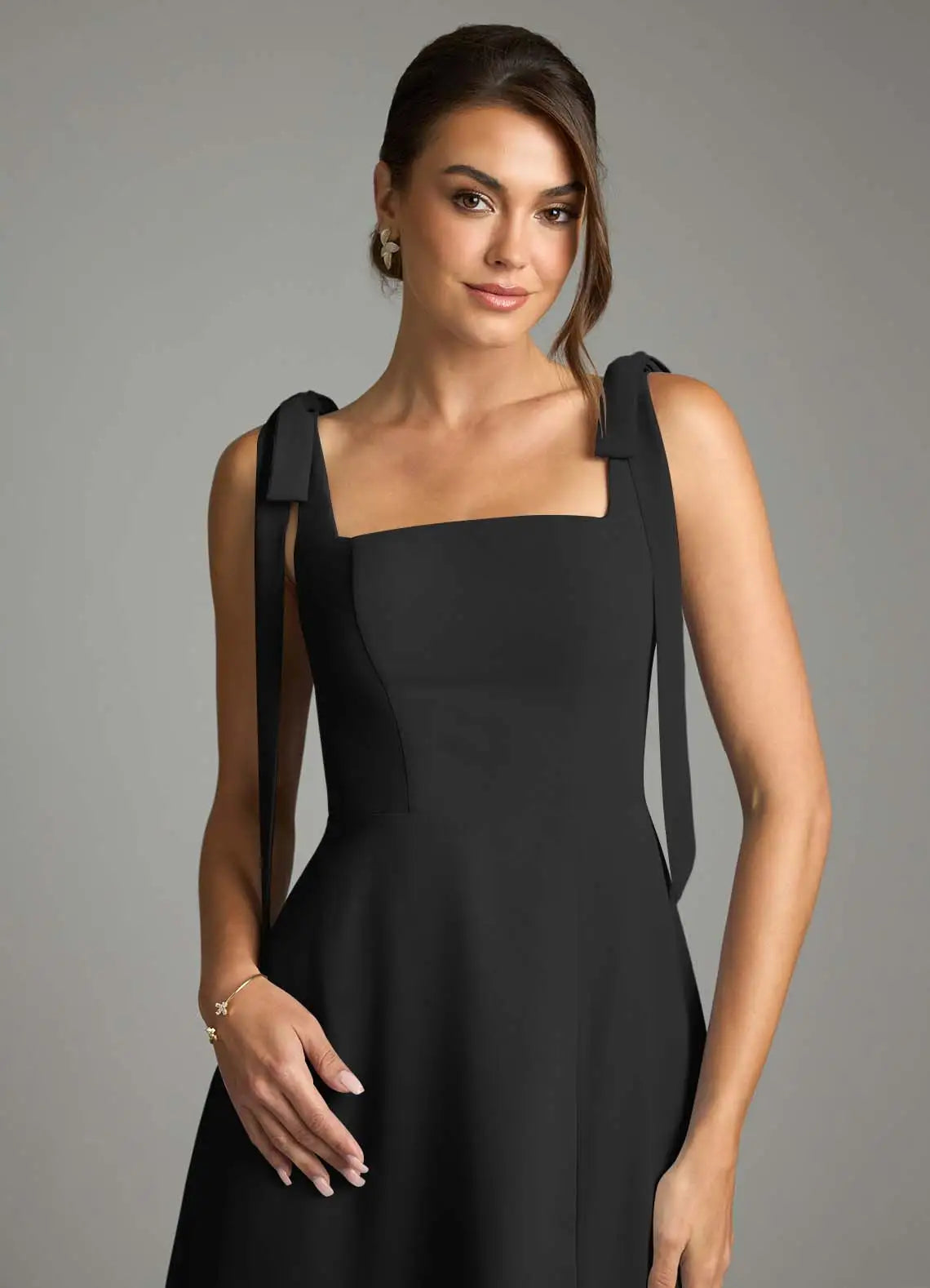 Square Neck High Slit Wedding Dress - Chloe Dress