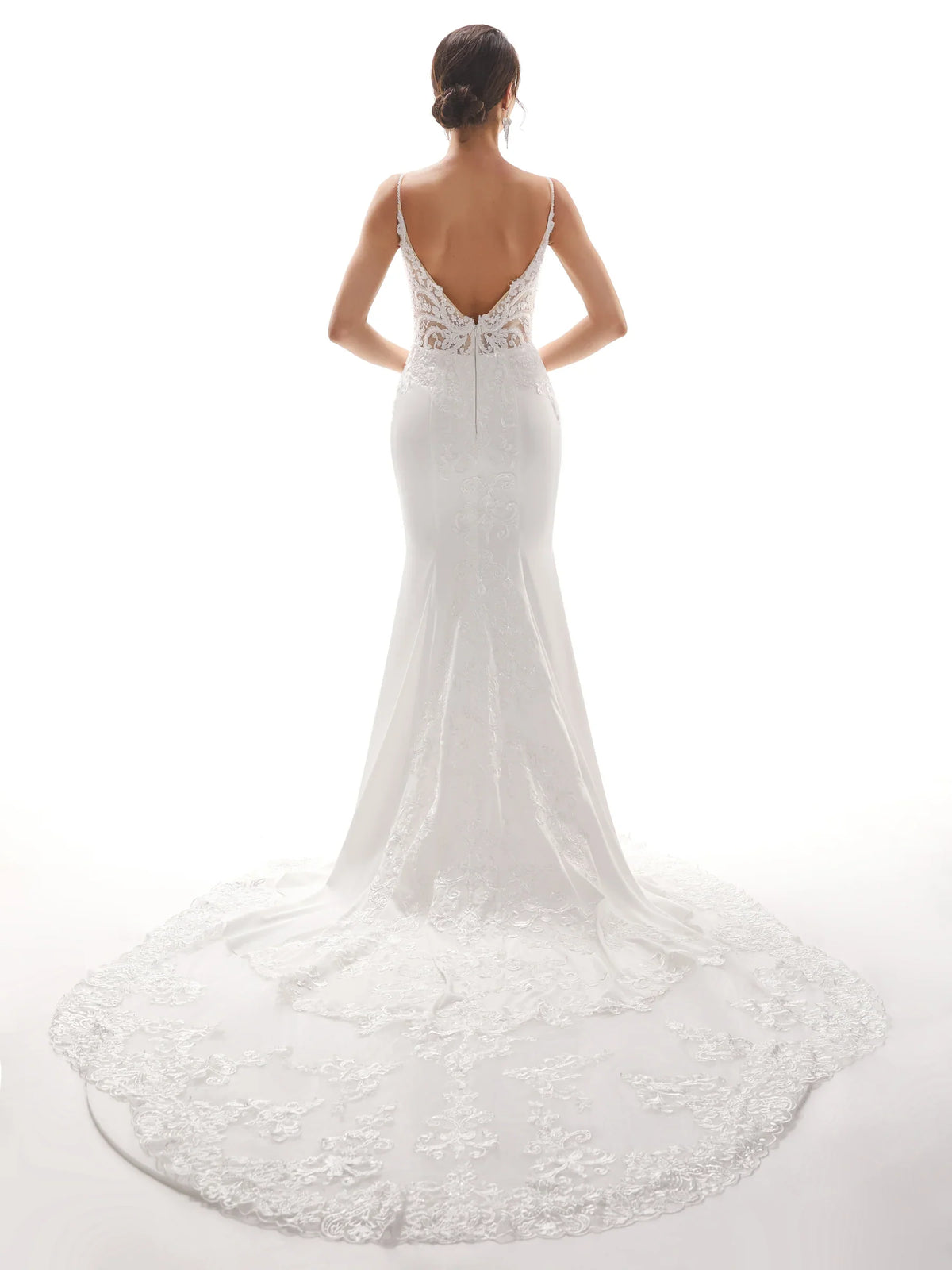 Ivory Lace Backless Wedding Dress - Chloe Dress