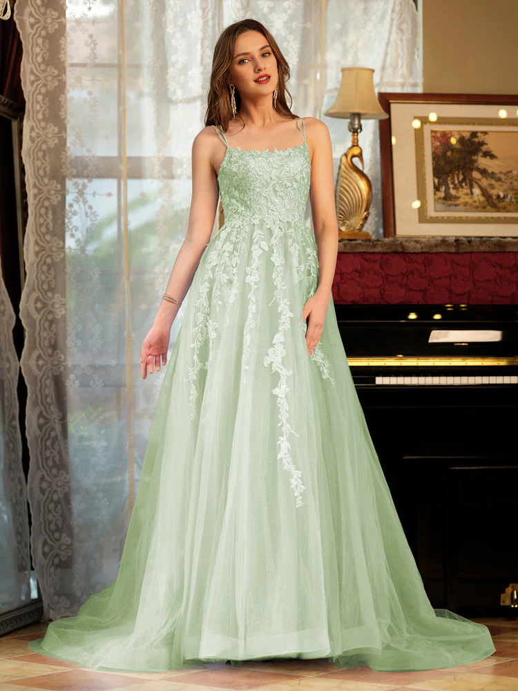 A-Line Chiffon Embroidered Ball Dress - Chloe Dress