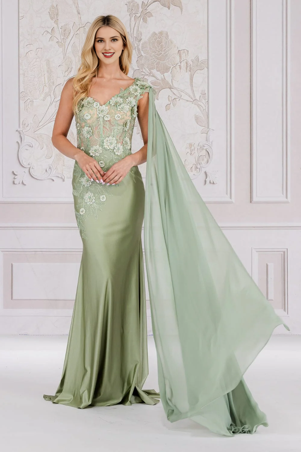 One-Shoulder Lace-Up Back Dress - Chloe Dress