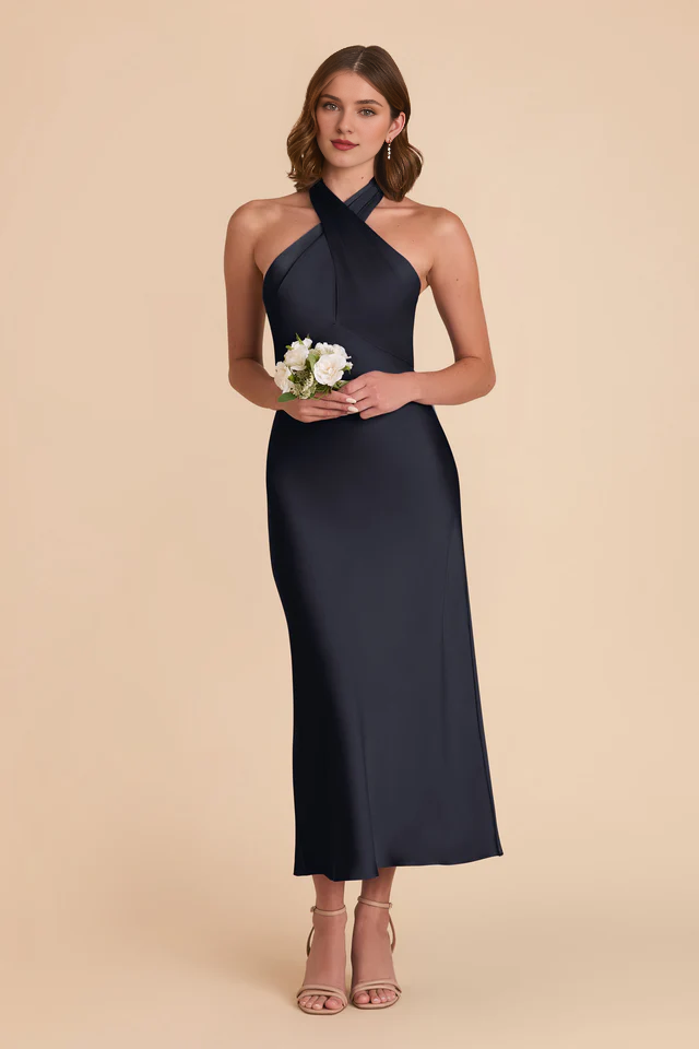 Satin Ankle-Length Wedding Dress - Chloe Dress