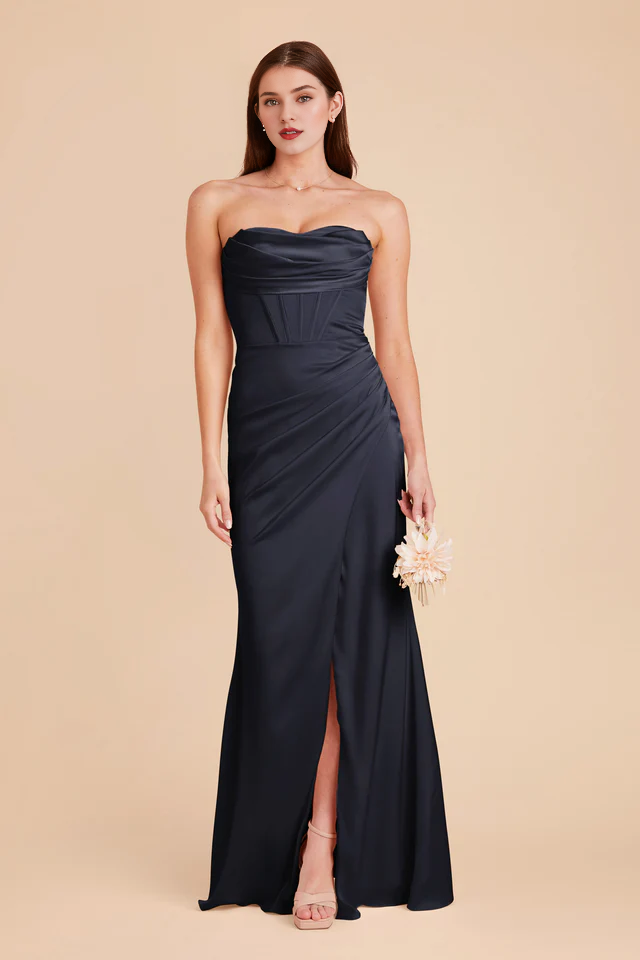 Satin Lace-Up Back Wedding Dress - Chloe Dress