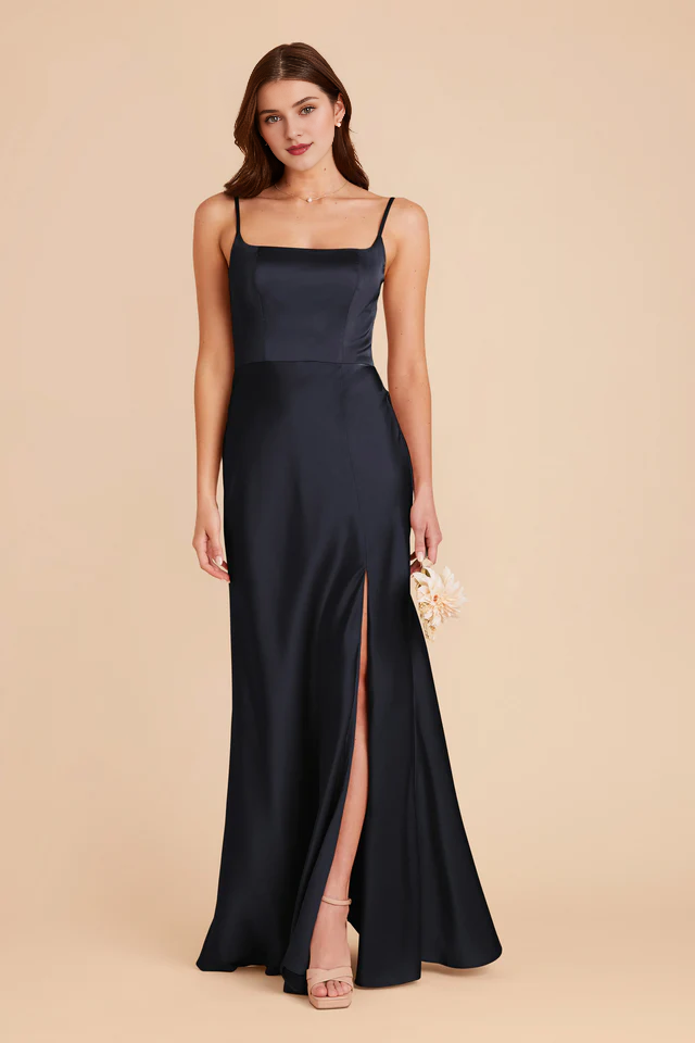 A-Line Satin High Slit Wedding Dress - Chloe Dress