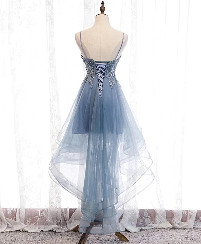 Blue V-Neck Tulle Party Dress - Chloe Dress