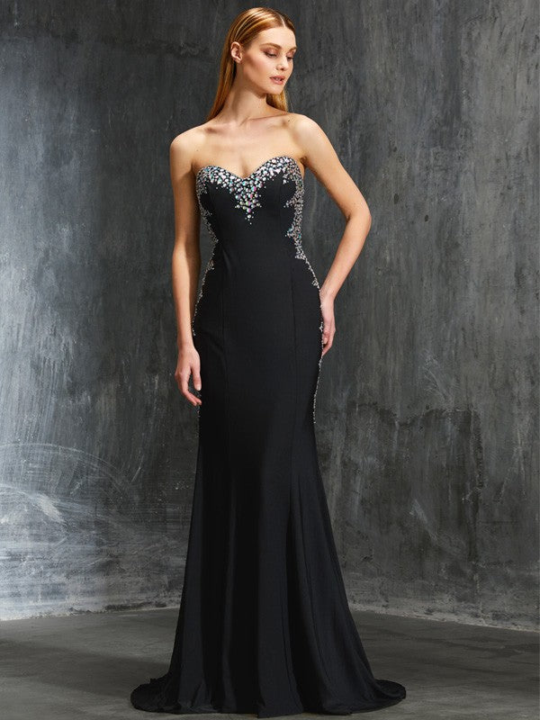 Sheath Sweetheart Sequin Sleeveless Train Dress - Chloe Dress