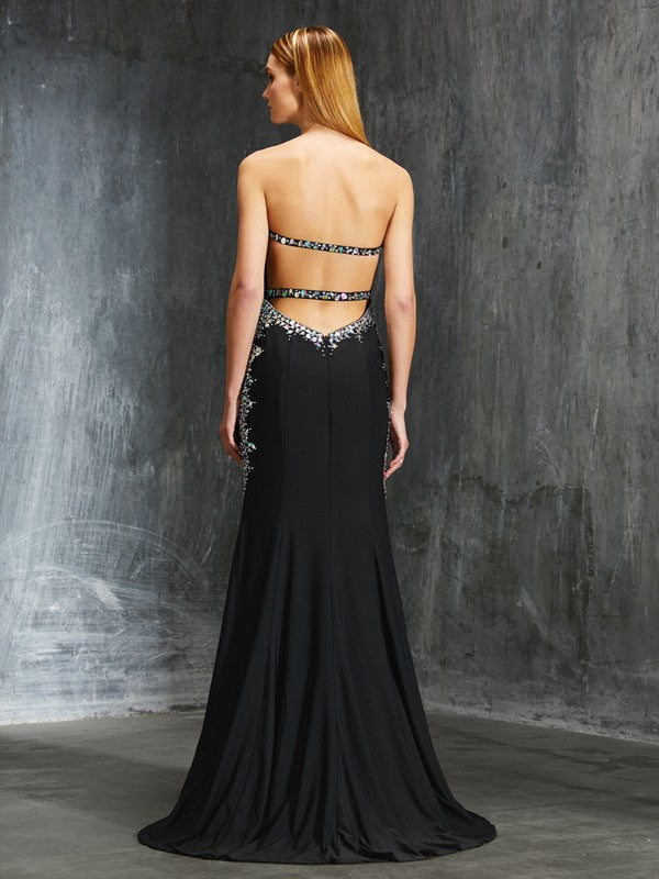 Sheath Sweetheart Sequin Sleeveless Train Dress - Chloe Dress