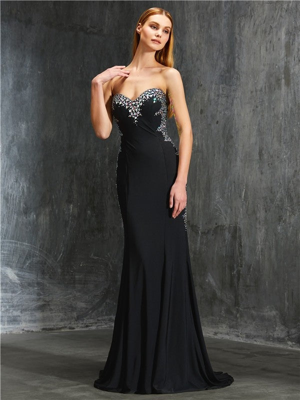 Sheath Sweetheart Sequin Sleeveless Train Dress - Chloe Dress