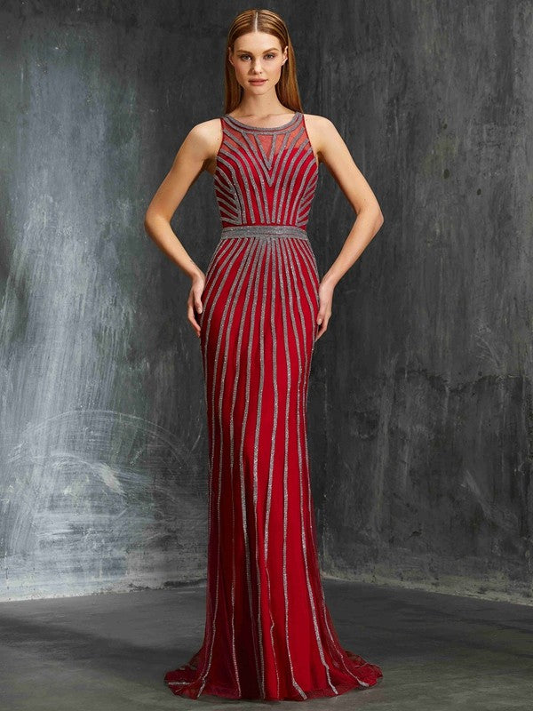 Sheath Sleeveless Train Dress - Chloe Dress