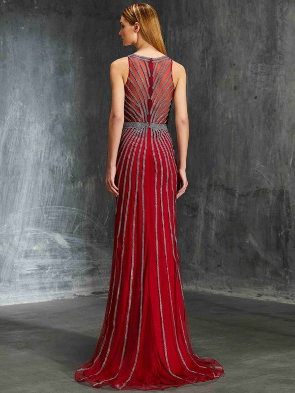 Sheath Sleeveless Train Dress - Chloe Dress