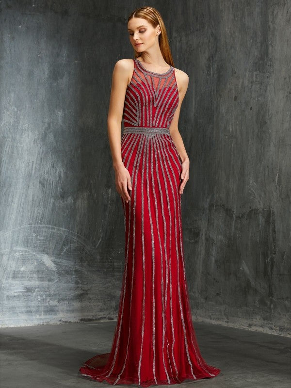 Sheath Sleeveless Train Dress - Chloe Dress