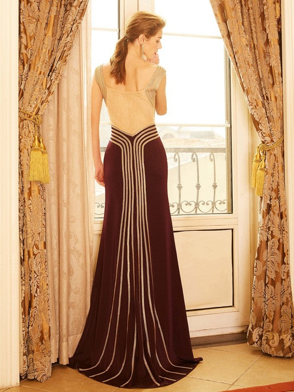 Sheath Jersey Sleeveless Train Dress - Chloe Dress