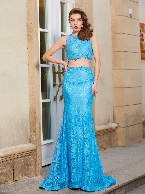 Sheath Lace Sleeveless Train Dress - Chloe Dress