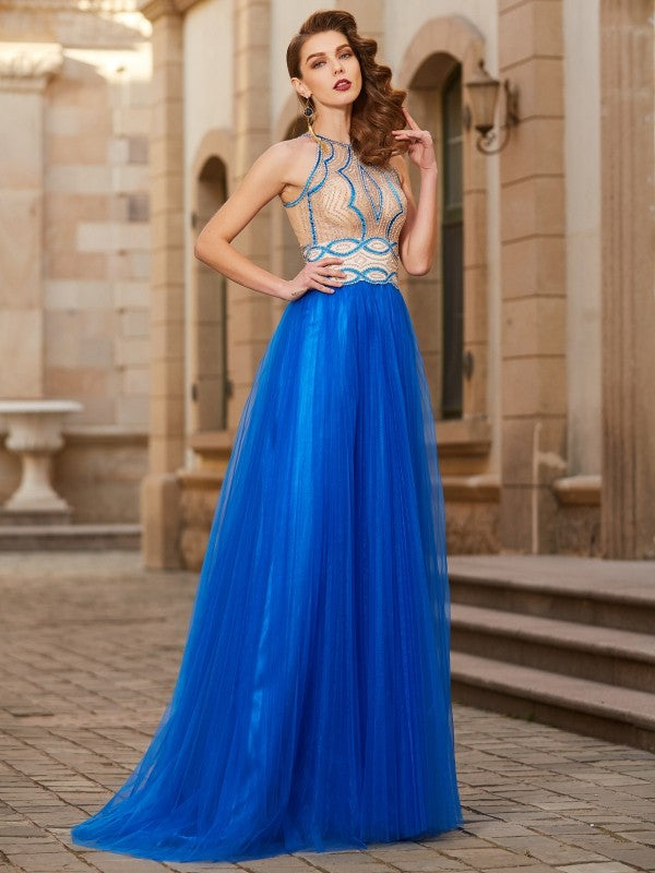 A-Line Tulle Sleeveless Floor-Length Dress - Chloe Dress