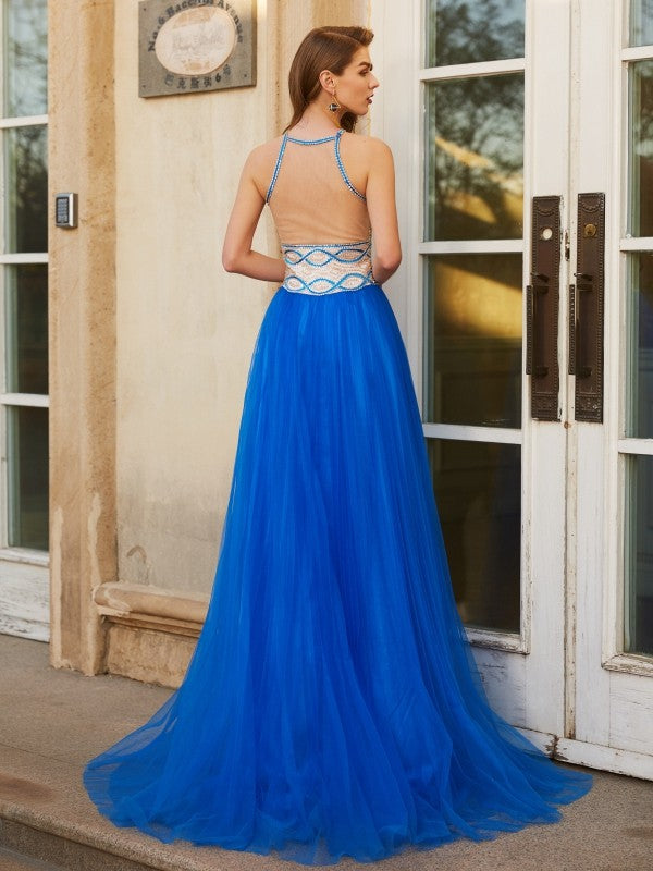 A-Line Tulle Sleeveless Floor-Length Dress - Chloe Dress