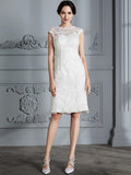 A-Line Satin Sleeveless Knee-Length Wedding Dress - Chloe Dress