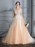 Ball Gown Tulle Sleeveless Train Wedding Gown - Chloe Dress