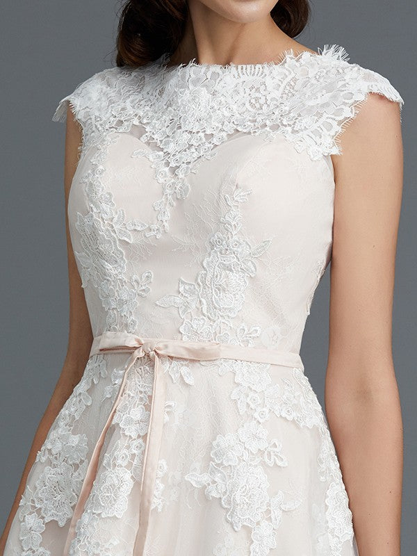 A-Line Tulle Sleeveless Tea-Length Wedding Dress - Chloe Dress