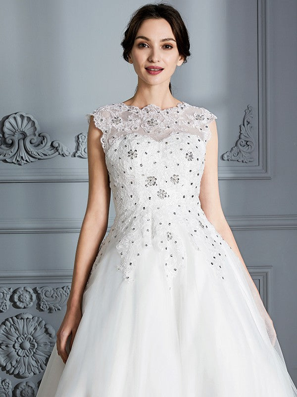 Ball Gown Tulle Sleeveless Tea-Length Wedding Gown - Chloe Dress