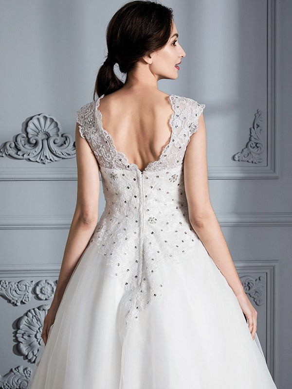 Ball Gown Tulle Sleeveless Tea-Length Wedding Gown - Chloe Dress