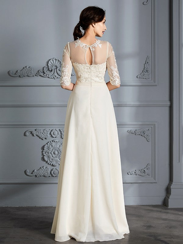A-Line Chiffon Floor-Length Wedding Dress - Chloe Dress