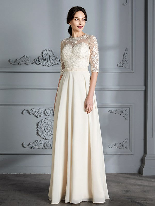 A-Line Chiffon Floor-Length Wedding Dress - Chloe Dress