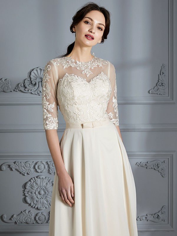 A-Line Chiffon Floor-Length Wedding Dress - Chloe Dress
