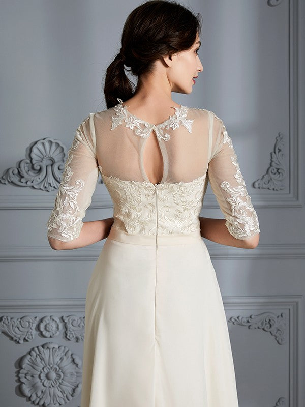 A-Line Chiffon Floor-Length Wedding Dress - Chloe Dress
