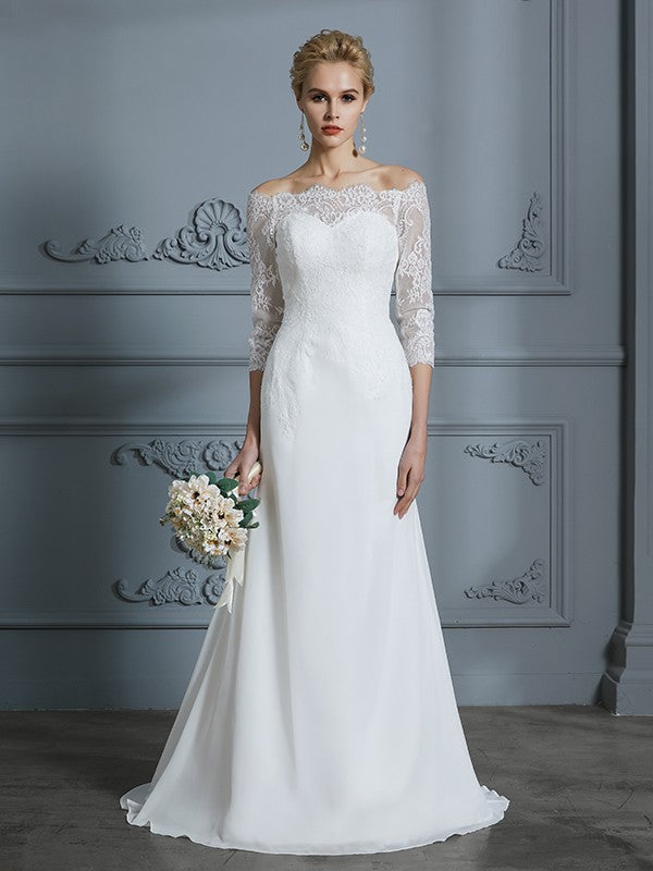 Mermaid Chiffon Train Wedding Dress - Chloe Dress