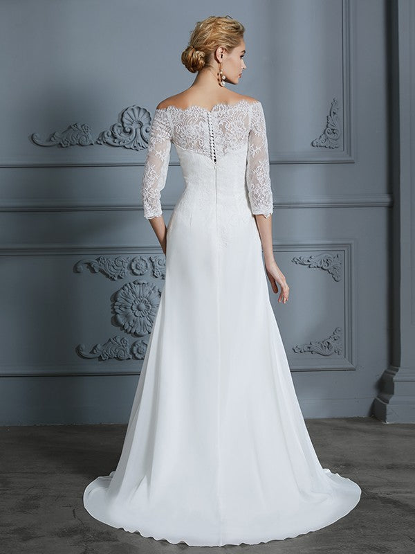 Mermaid Chiffon Train Wedding Dress - Chloe Dress