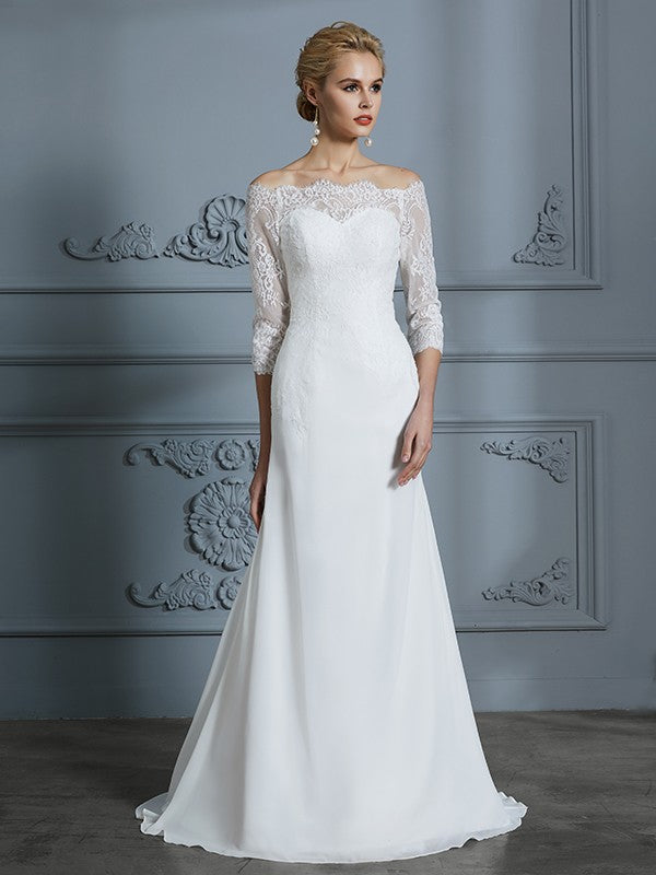 Mermaid Chiffon Train Wedding Dress - Chloe Dress
