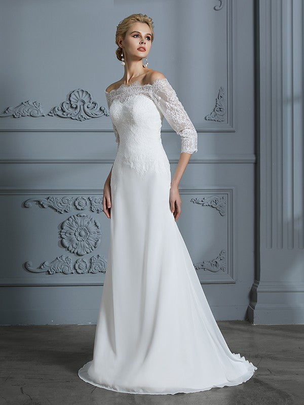 Mermaid Chiffon Train Wedding Dress - Chloe Dress
