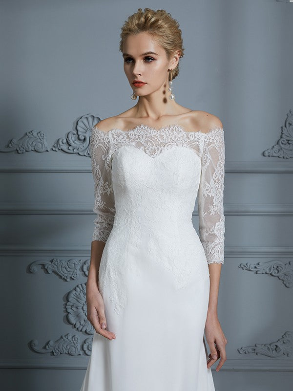 Mermaid Chiffon Train Wedding Dress - Chloe Dress