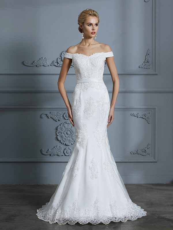 Mermaid Tulle Sleeveless Train Wedding Dress - Chloe Dress