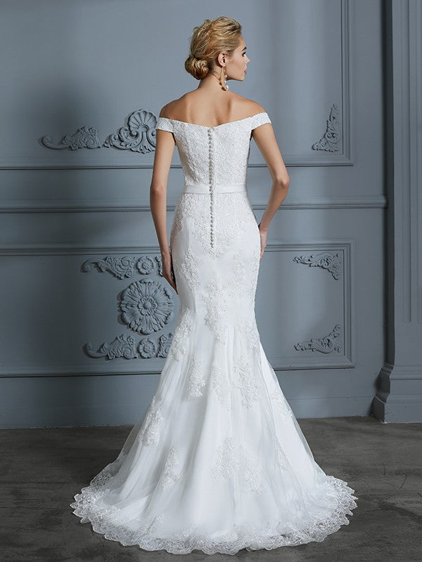 Mermaid Tulle Sleeveless Train Wedding Dress - Chloe Dress