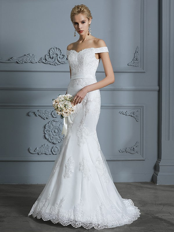 Mermaid Tulle Sleeveless Train Wedding Dress - Chloe Dress