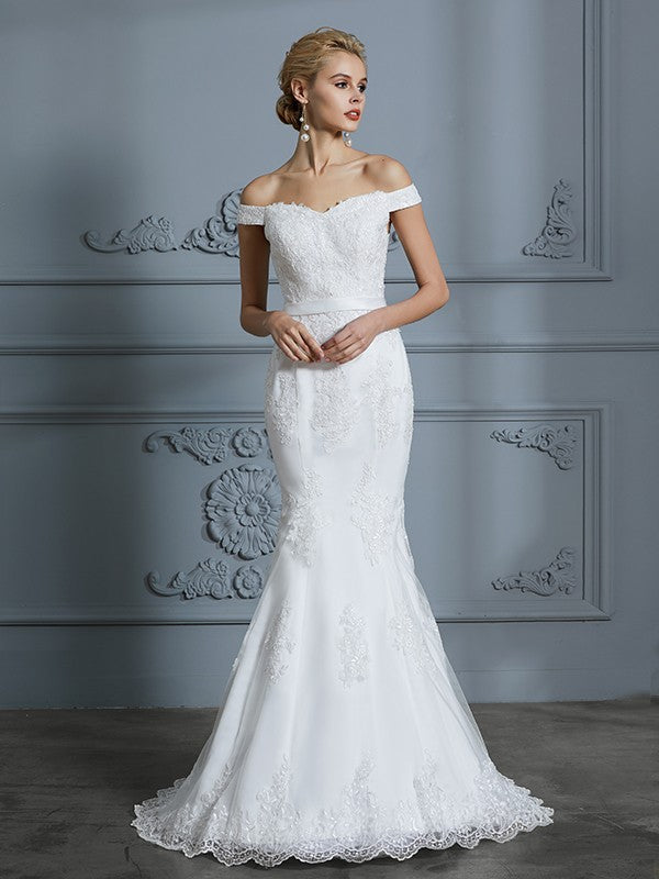 Mermaid Tulle Sleeveless Train Wedding Dress - Chloe Dress