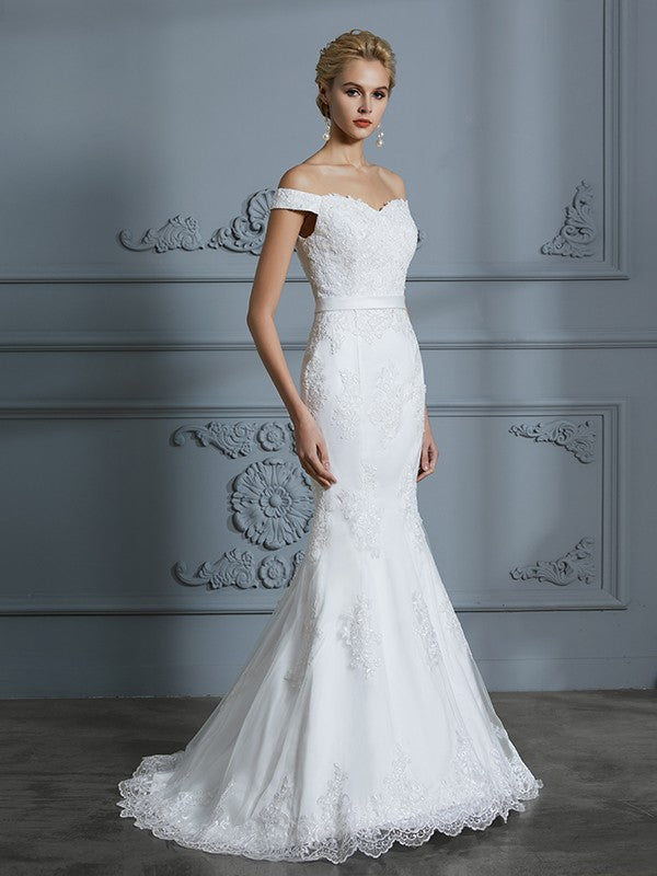 Mermaid Tulle Sleeveless Train Wedding Dress - Chloe Dress