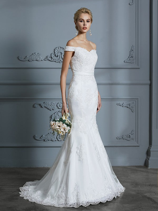 Mermaid Tulle Sleeveless Train Wedding Dress - Chloe Dress