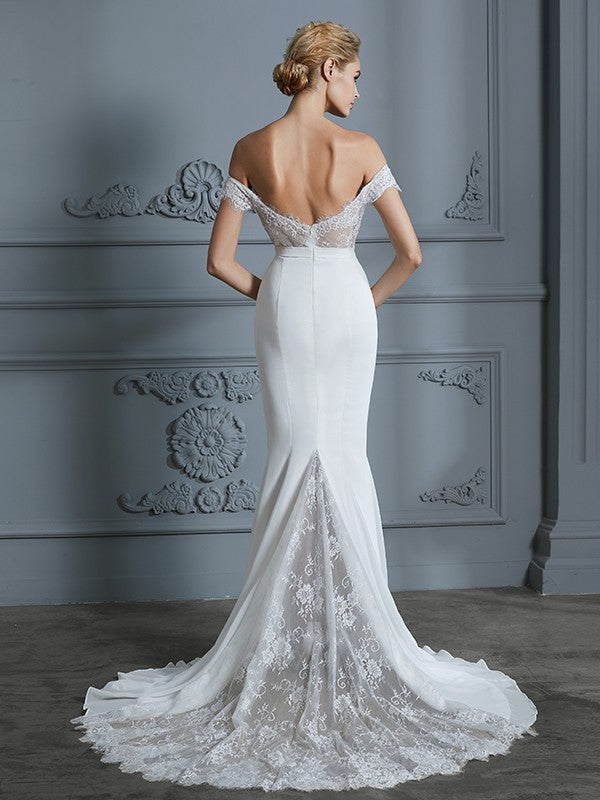 Mermaid Chiffon Sleeveless Train Wedding Dress - Chloe Dress