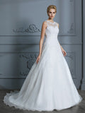 Ball Gown Organza Sleeveless Train Wedding Gown - Chloe Dress