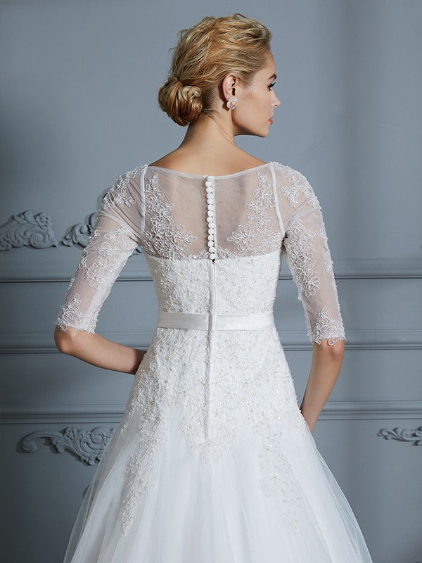 A-Line Tulle Train Wedding Dress - Chloe Dress