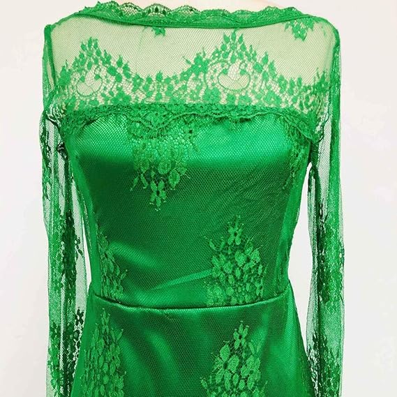 Mermaid High Neck Satin Long Sleeve Train Dress - Chloe Dress