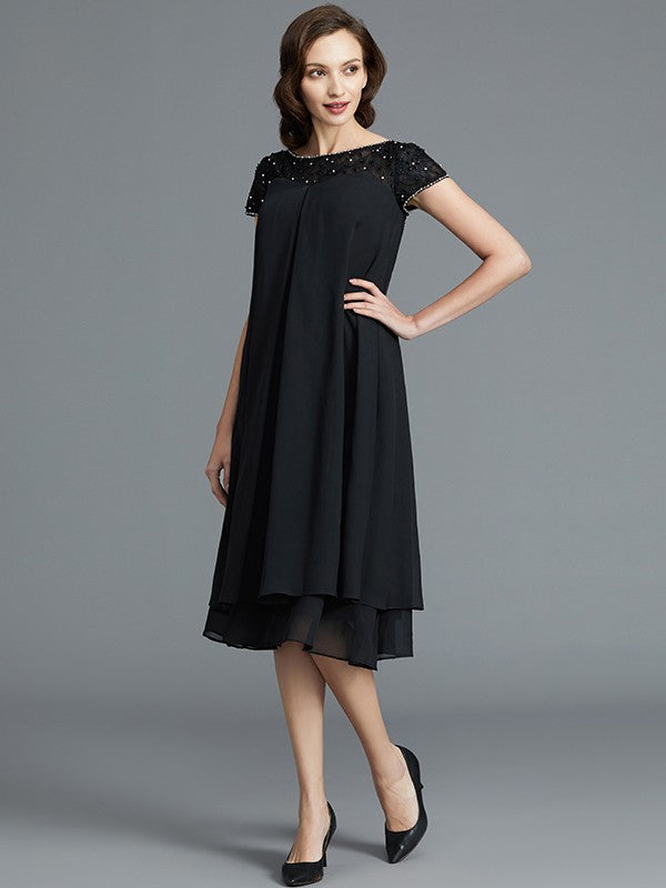 A-Line Chiffon Sleeveless Knee-Length Dress - Chloe Dress