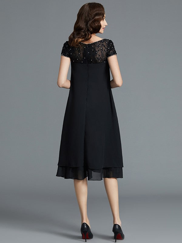 A-Line Chiffon Sleeveless Knee-Length Dress - Chloe Dress