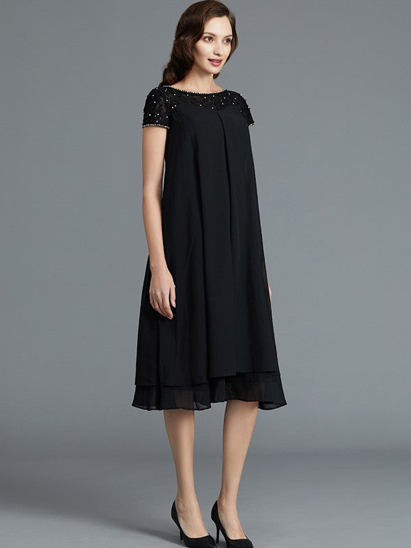 A-Line Chiffon Sleeveless Knee-Length Dress - Chloe Dress